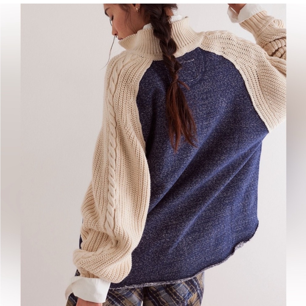 Free People We The Free Marco Polo Sweaters. NWT. Navy combo - Picture 2 of 3
